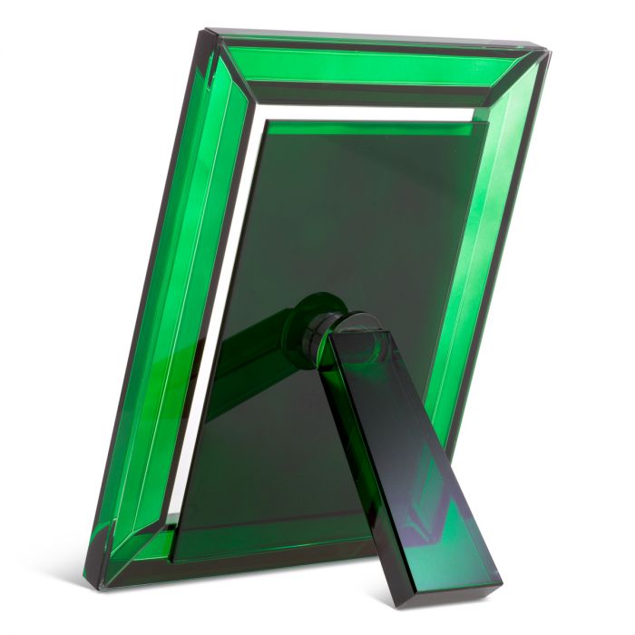 Picture Frame Theory L green crystal glass set of 2