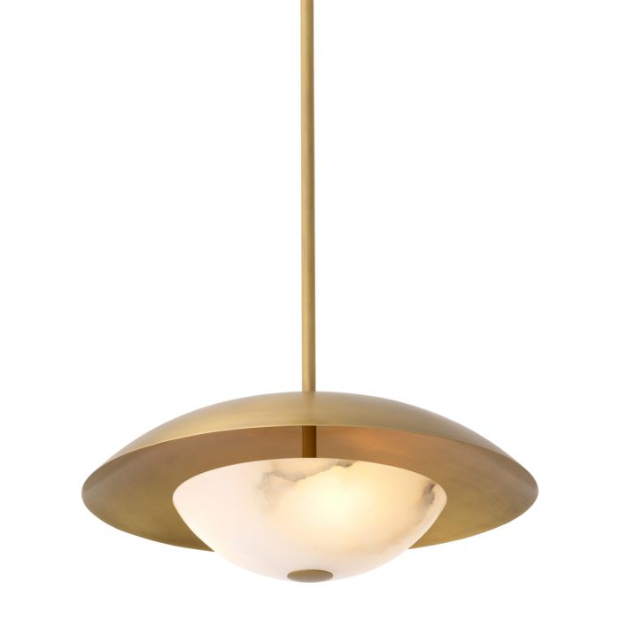 Pendant Marcona antique brass finish alabaster