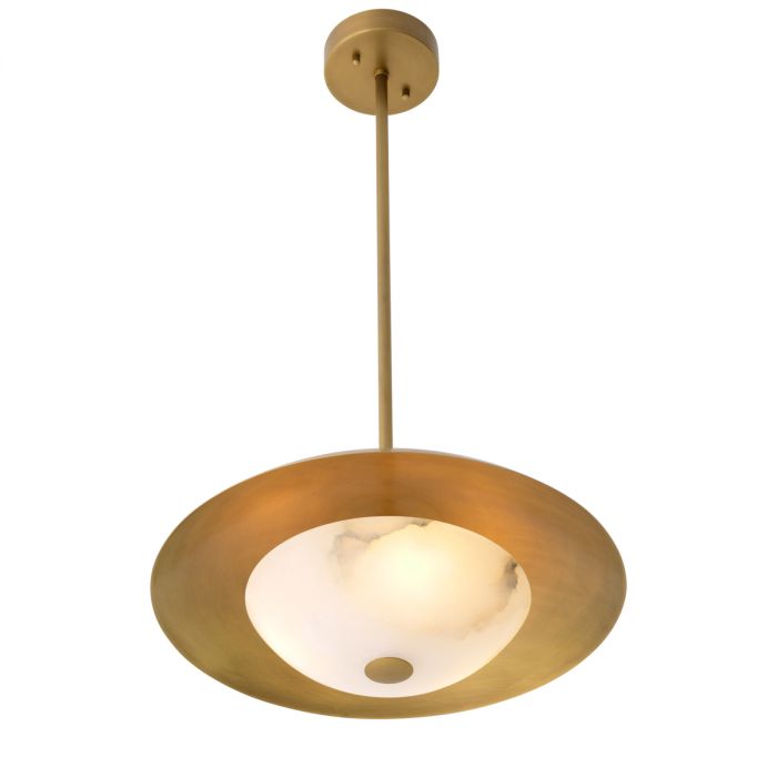 Pendant Marcona antique brass finish alabaster