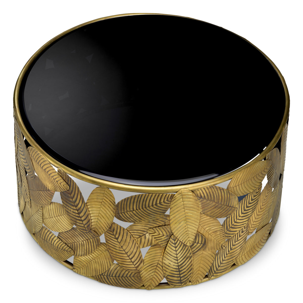 Black Glass Coffee Table Botanico | Eichholtzmh.com