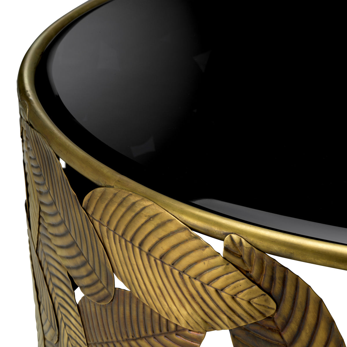 Black Glass Coffee Table Botanico | Eichholtzmh.com