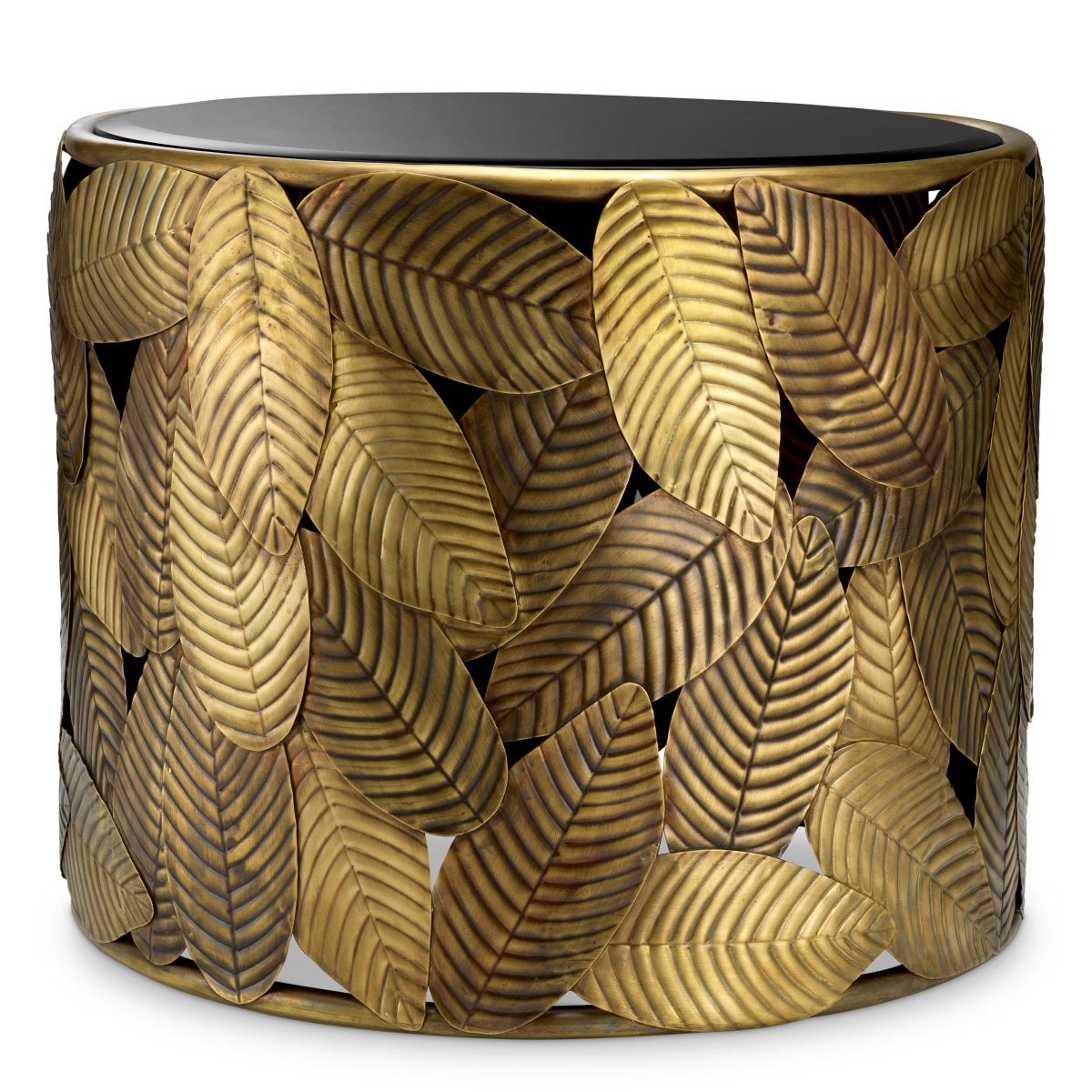 Black Glass Side Table Botanico | Eichholtzmh.com