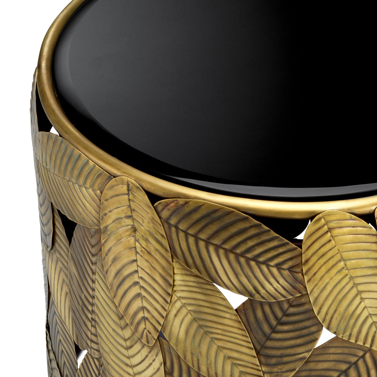 Black Glass Side Table Botanico | Eichholtzmh.com