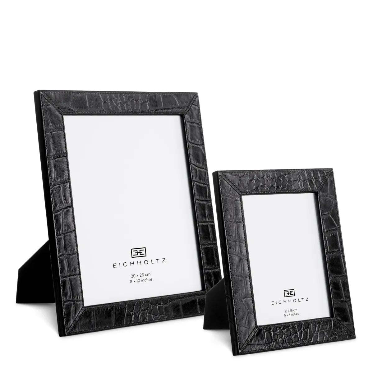 Black Leather Picture Frames (2) Scaleo