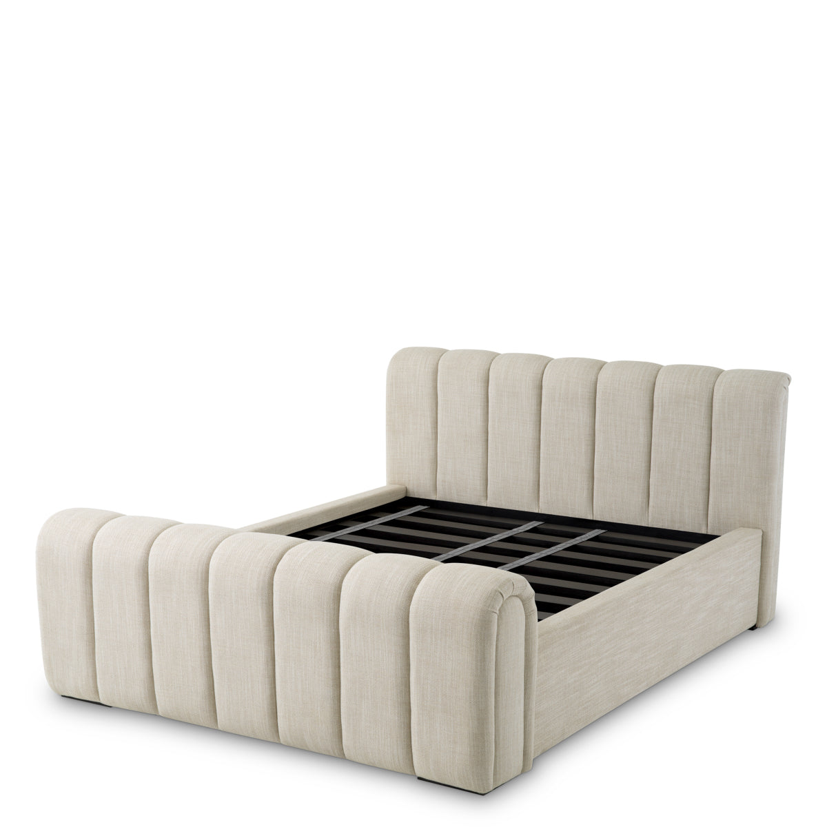 Beige Upholstered Bed Frame King Kayden