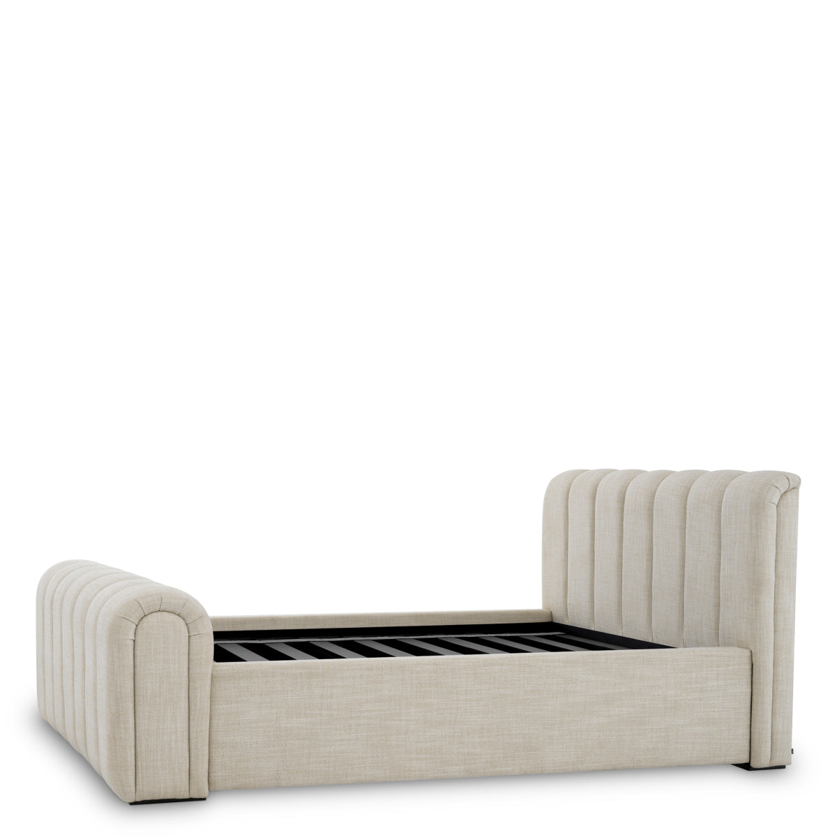Beige Upholstered Bed Frame King Kayden