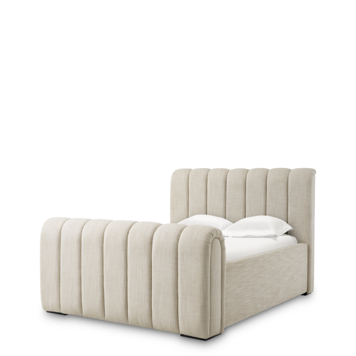 Beige Upholstered Bed Frame Queen Kayden