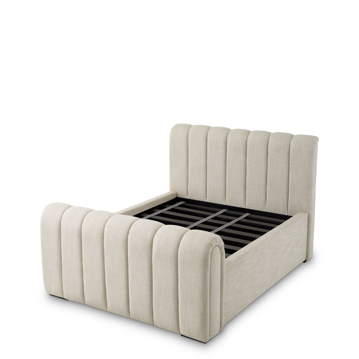 Beige Upholstered Bed Frame Queen Kayden