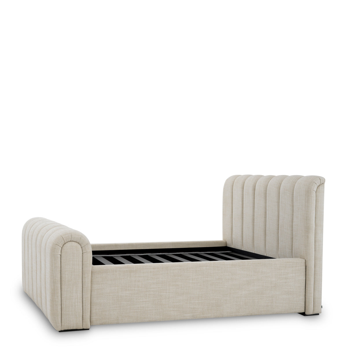 Beige Upholstered Bed Frame Queen Kayden