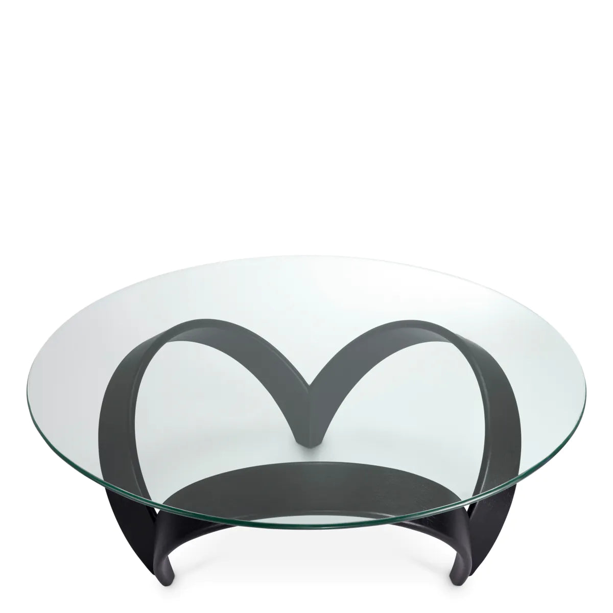 Black Round Glass Coffee Table Soquel