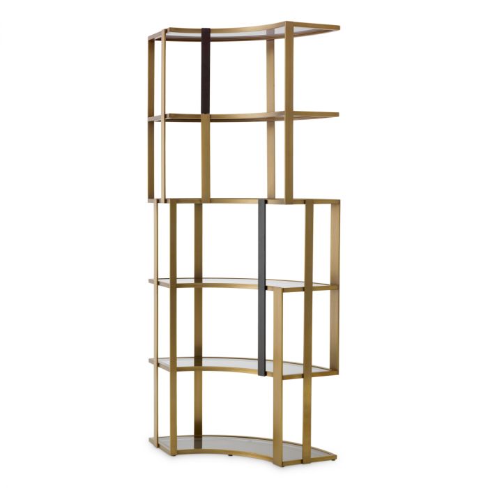 Cabinet Clio Corner brushed brass finish