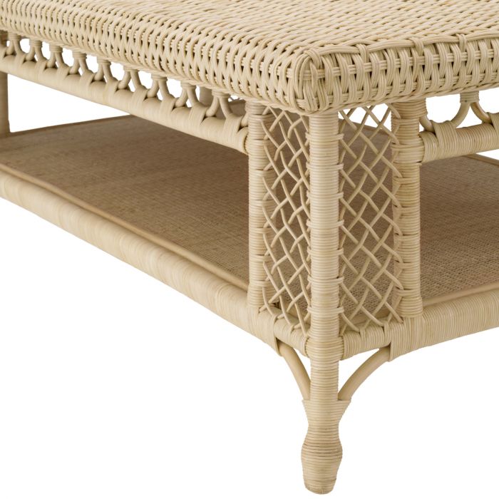 Coffee Table Saba rectangular natural rattan