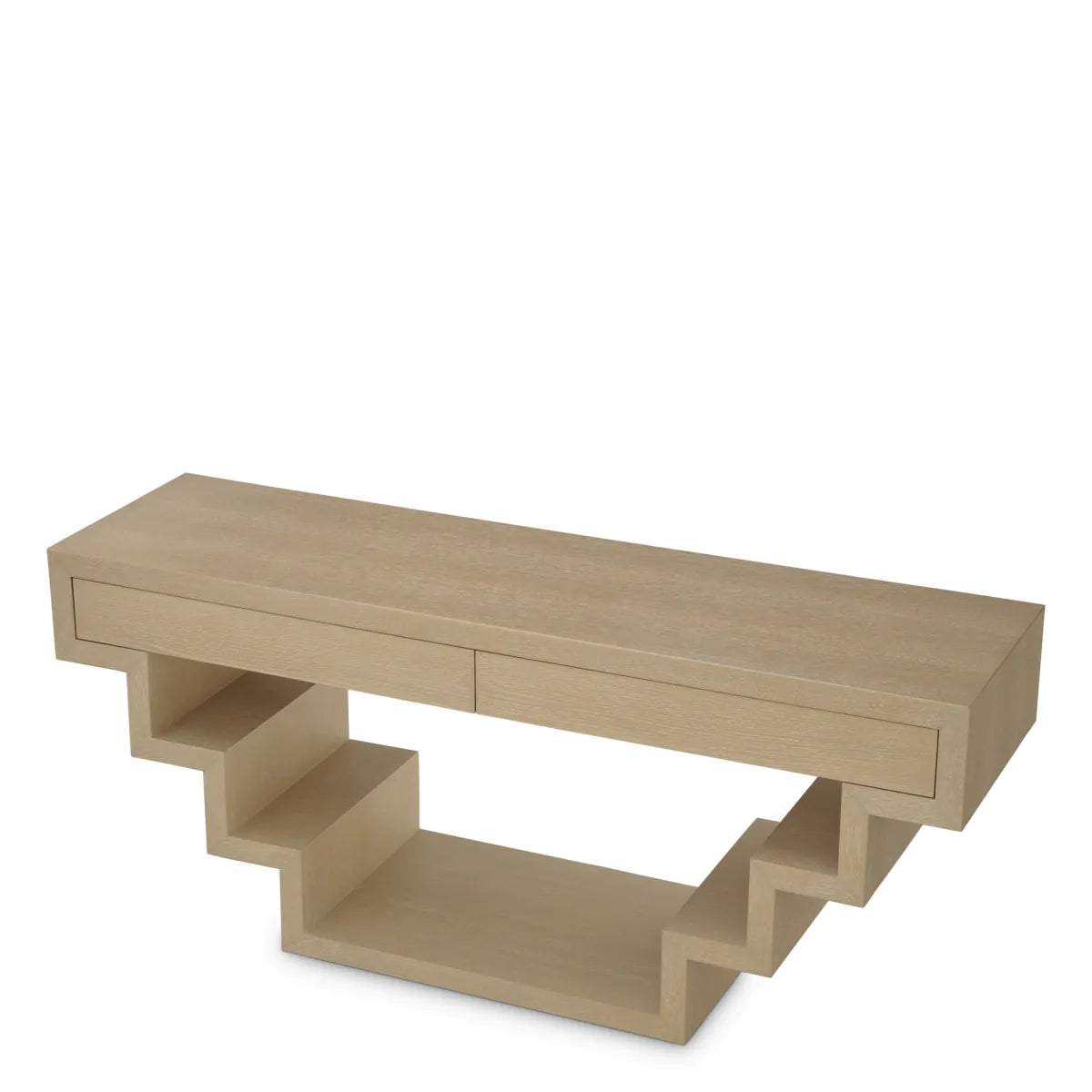 Washed Oak Geometrical Console Table Rialto