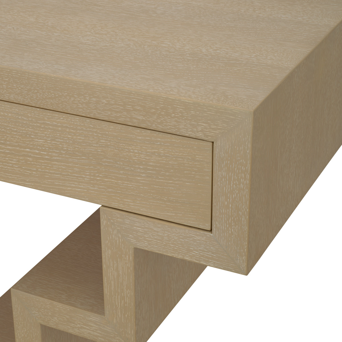 Washed Oak Geometrical Console Table Rialto