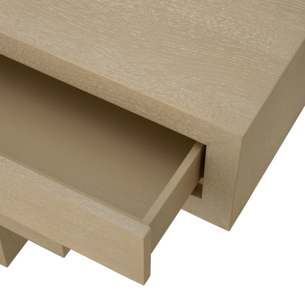 Washed Oak Geometrical Console Table Rialto