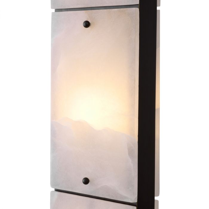 Table Lamp Ortiz bronze highlight finish alabaster incl shade
