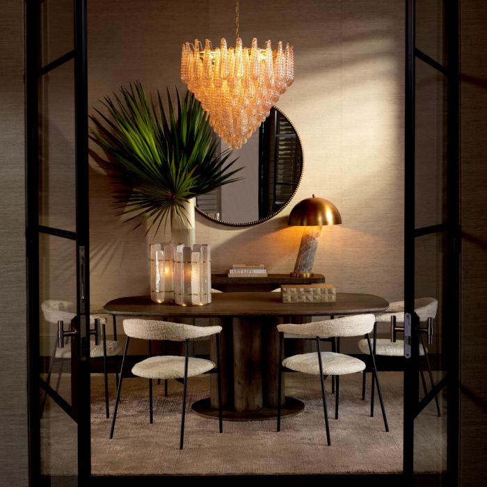 Chandelier Chaves L champagne coloured glass