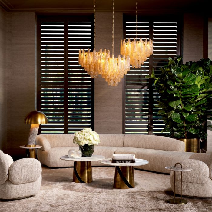 Chandelier Chaves S champagne coloured glass