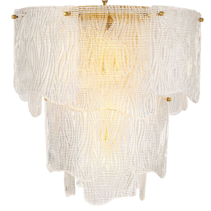 Chandelier Asinara S clear textured glass