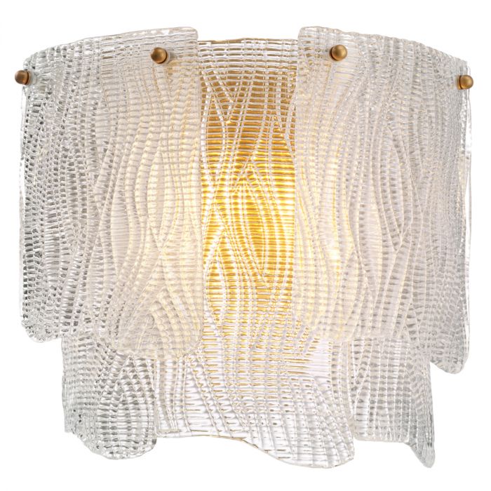 Wall Lamp Asinara clear textured glass
