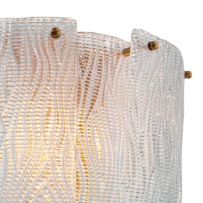 Wall Lamp Asinara clear textured glass