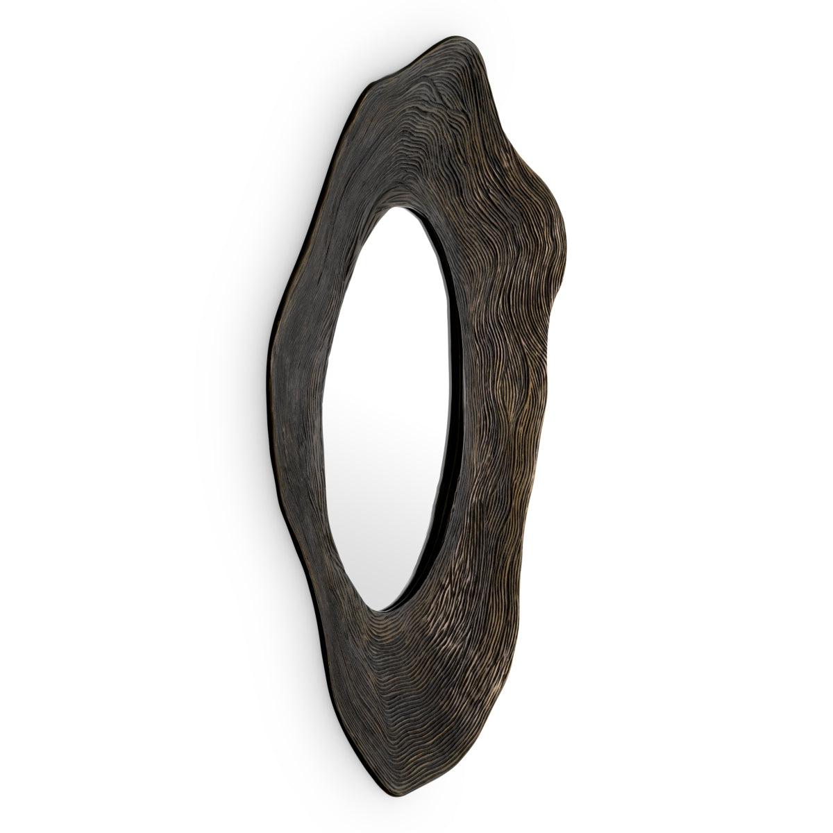 Brown Organic-Shaped Mirror Pavona
