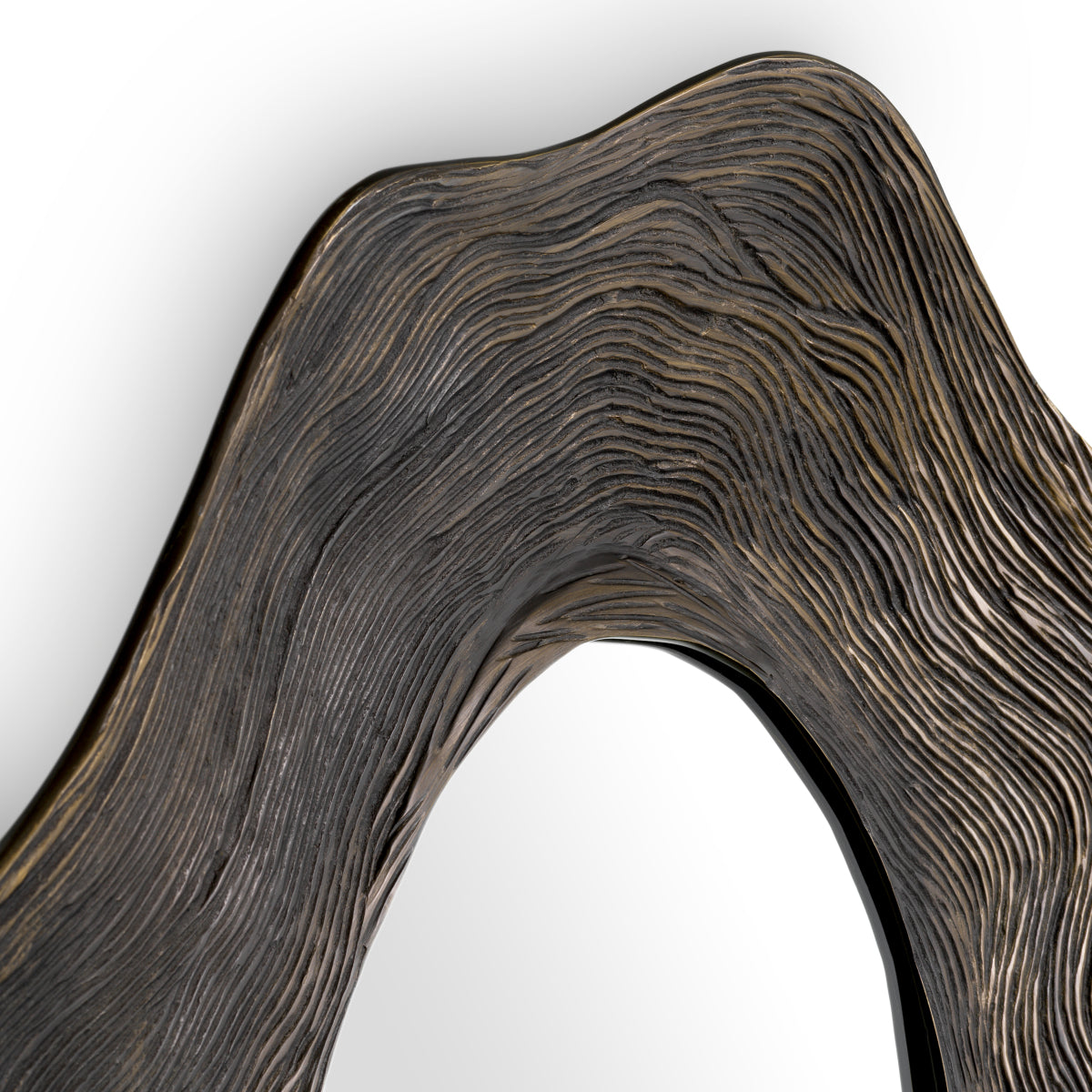 Brown Organic-Shaped Mirror Pavona