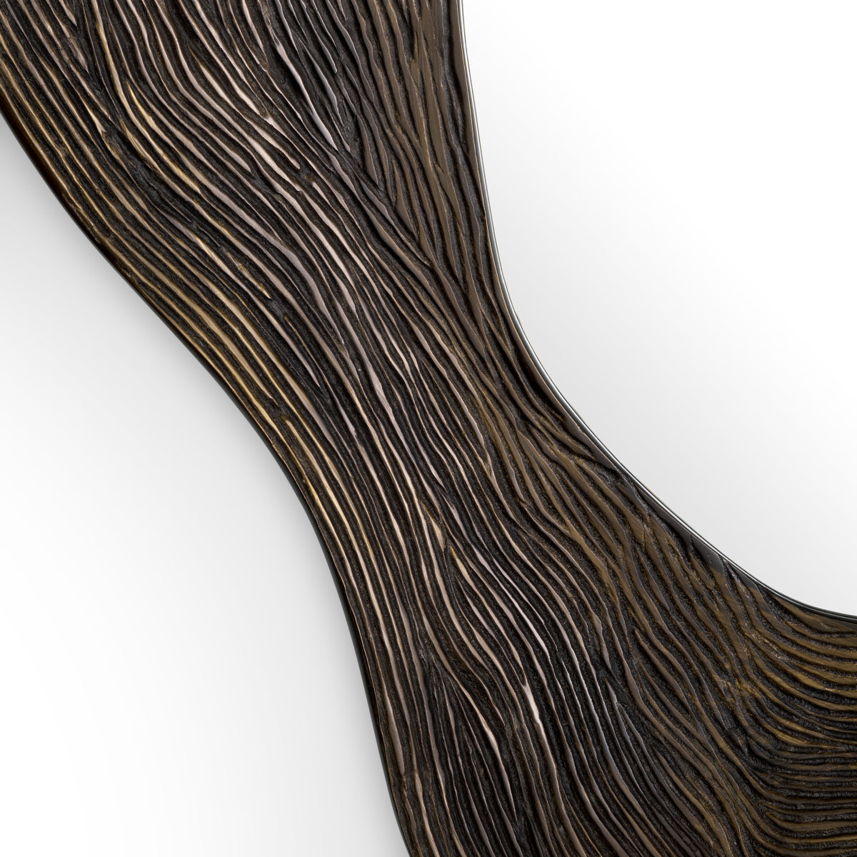 Brown Organic-Shaped Mirror Pavona