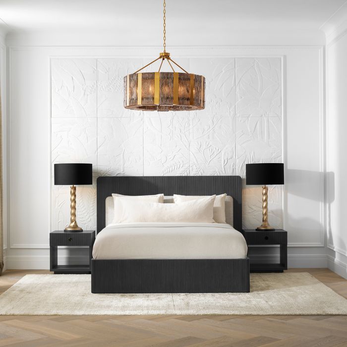 Chandelier Elysian antique brass finish light smoke glass