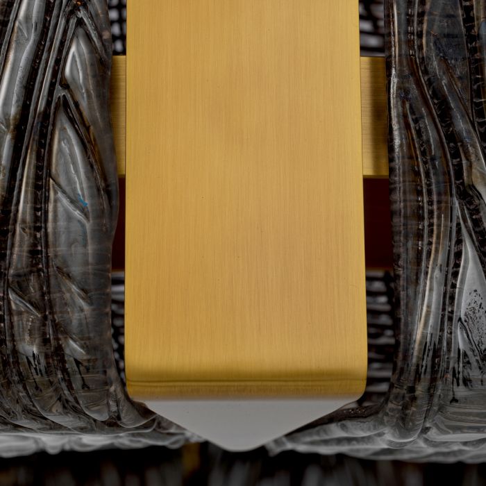 Chandelier Elysian antique brass finish light smoke glass