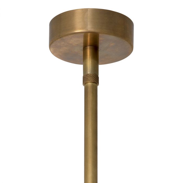 Pendant Kon Tiki vintage brass finish natural rattan