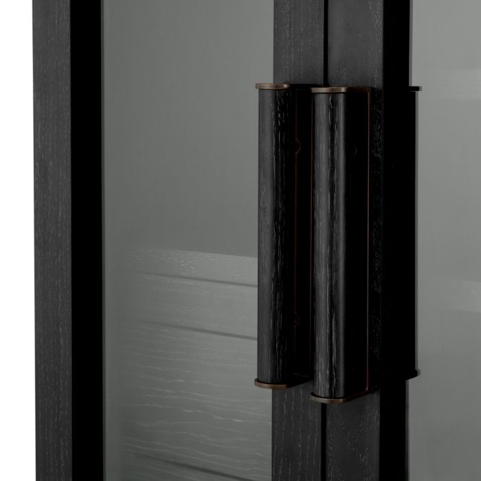 Bar Cabinet Connaught charcoal grey oak veneer bronze finish
