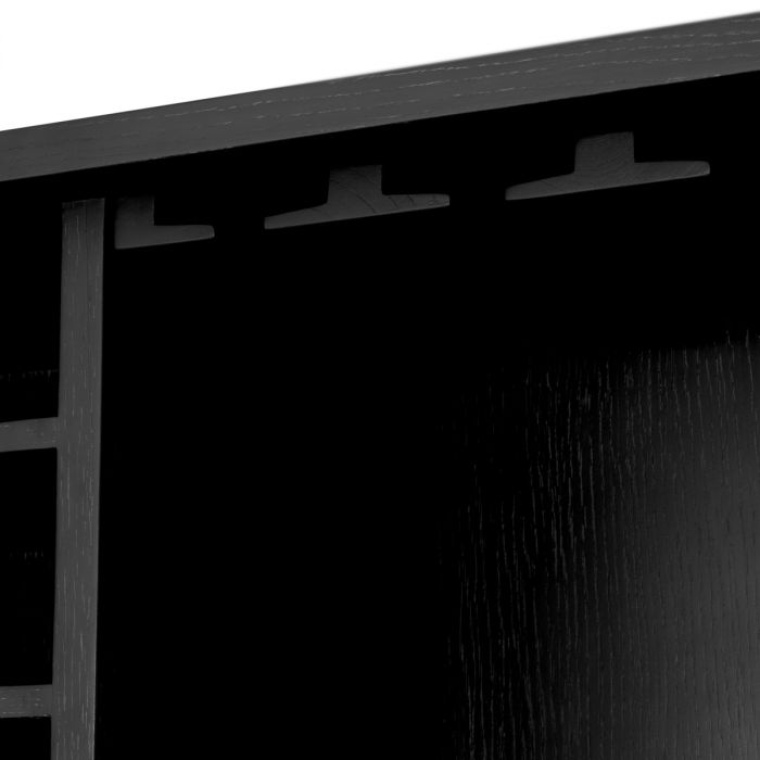 Bar Cabinet Connaught charcoal grey oak veneer bronze finish