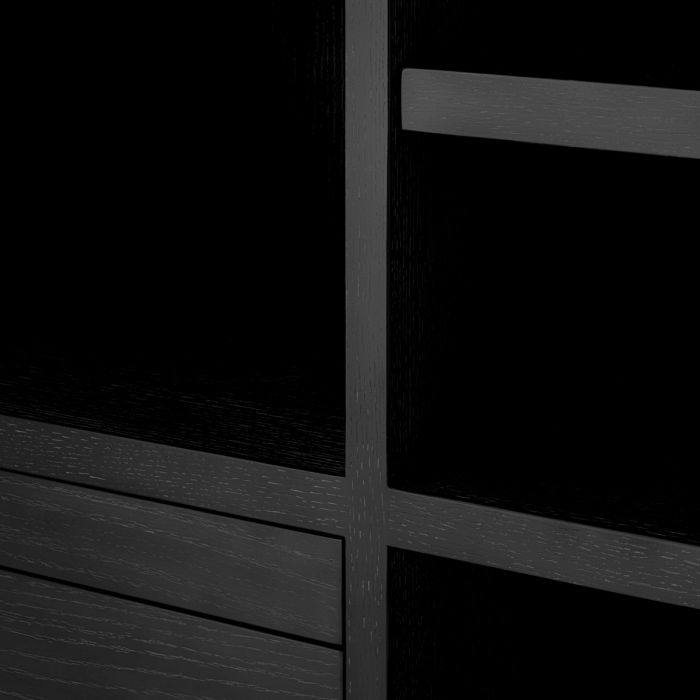 Bar Cabinet Connaught charcoal grey oak veneer bronze finish