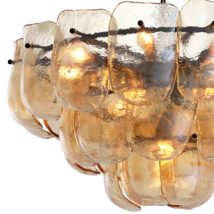 Chandelier Gustave champagne colored glass