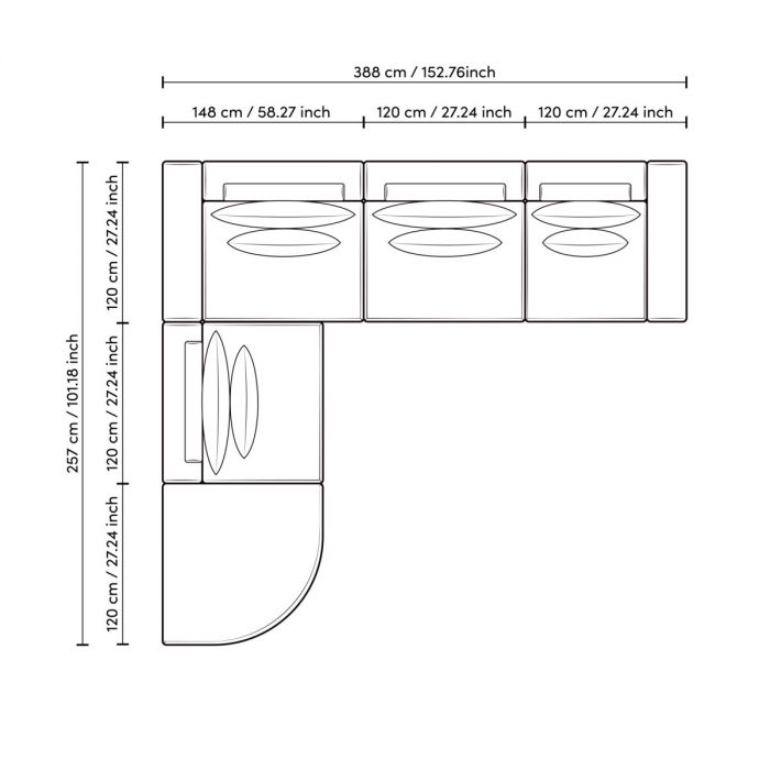 Sofa Lounge Club XL nuoro greige