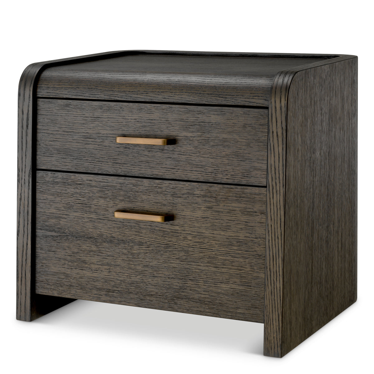 Mocha Oak 2-Drawer Nightstand Joane