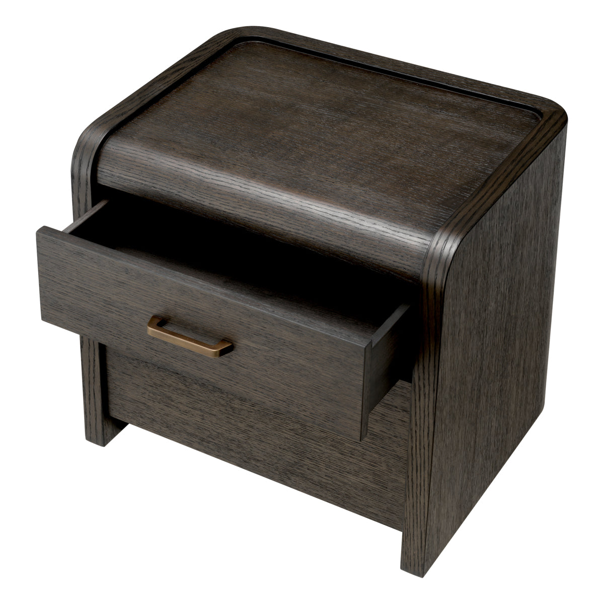 Mocha Oak 2-Drawer Nightstand Joane
