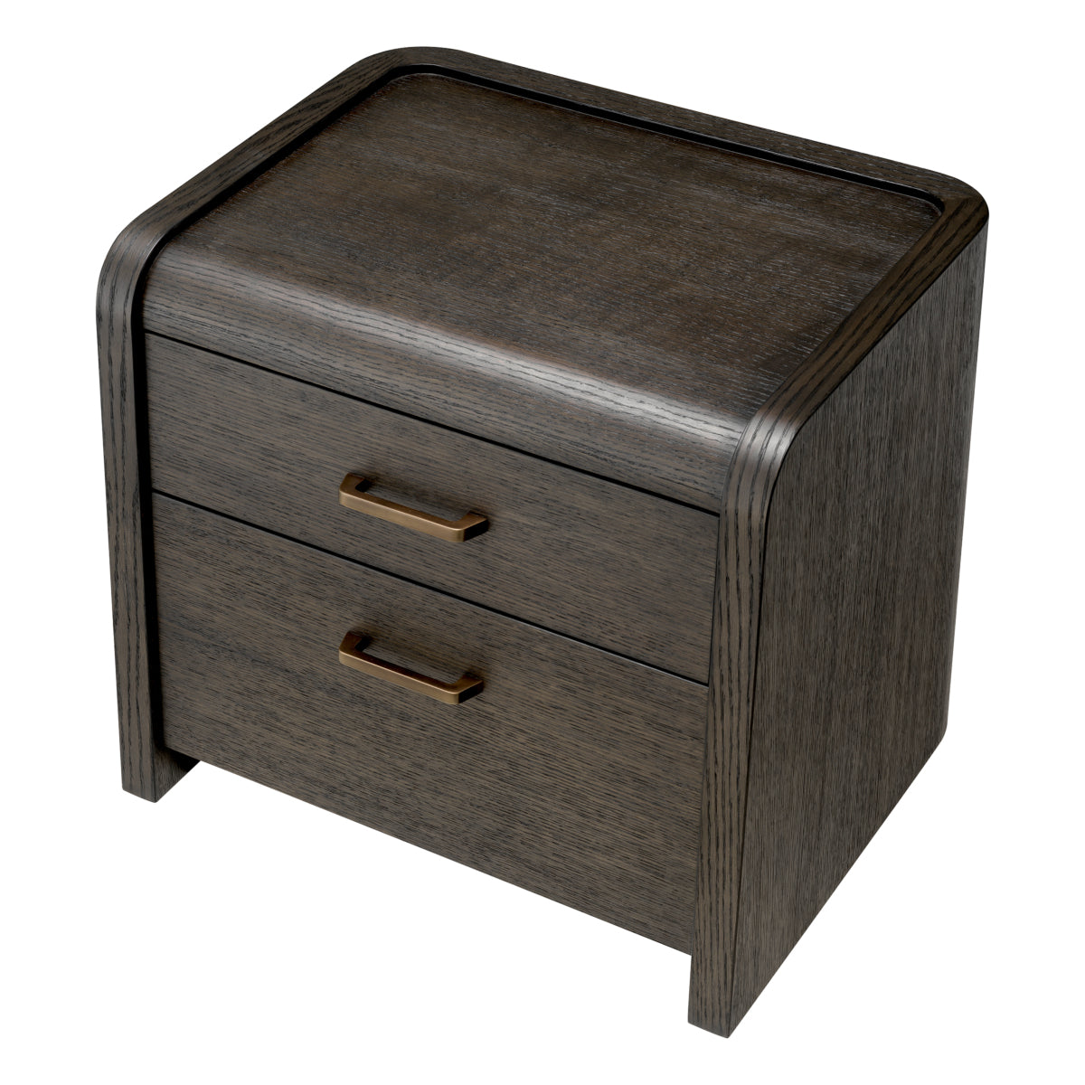 Mocha Oak 2-Drawer Nightstand Joane