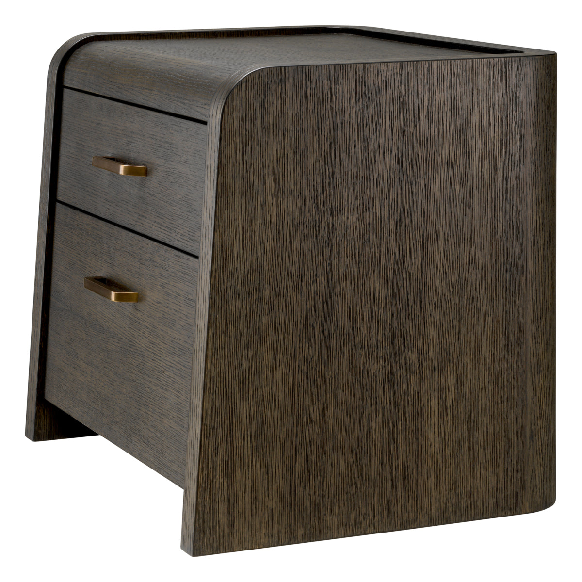 Mocha Oak 2-Drawer Nightstand Joane