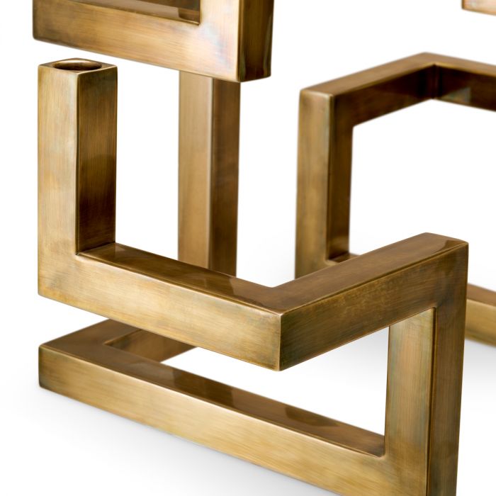 Candle Holder Skyline vintage brass finish