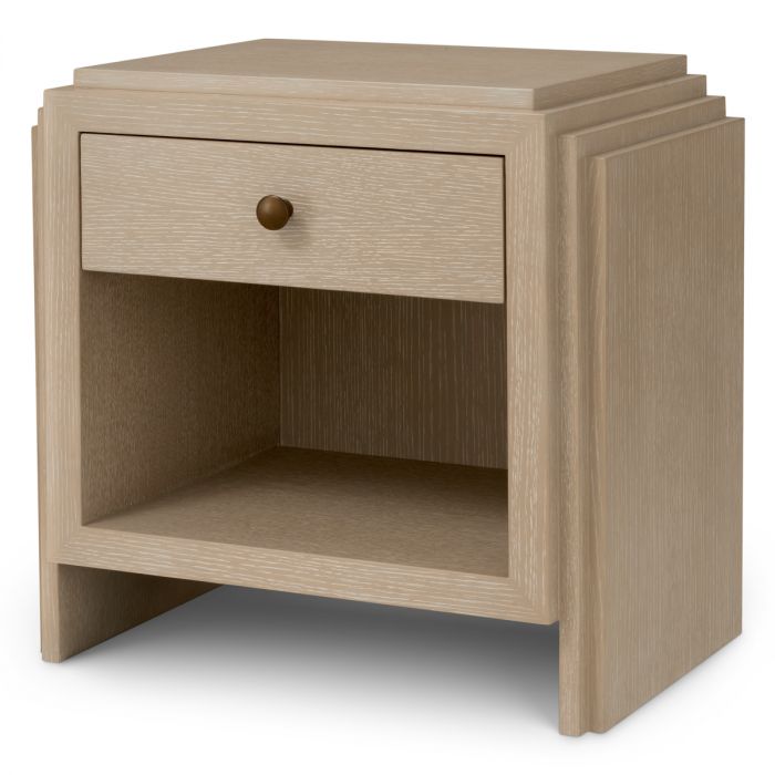 Nightstand ArtDeco washed oak veneer