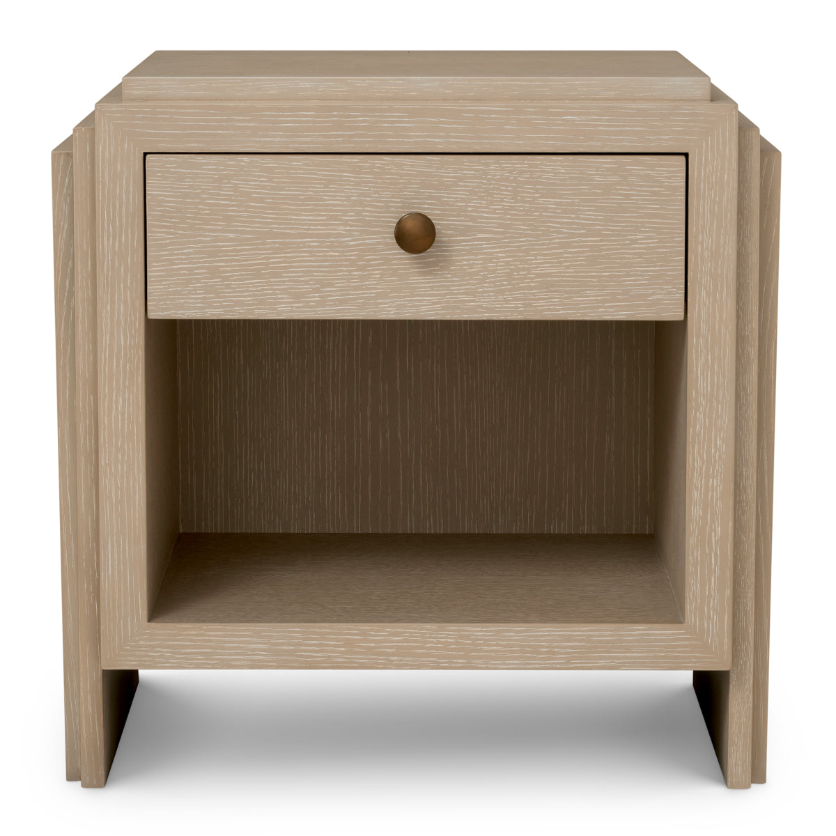 Oak Wooden Nightstand ArtDeco