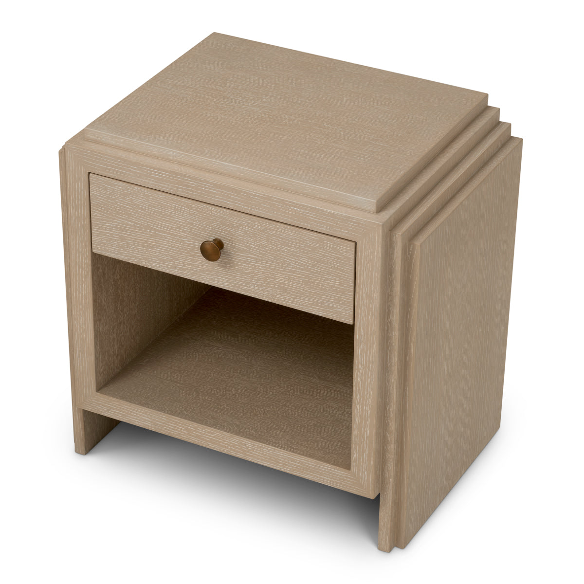 Oak Wooden Nightstand ArtDeco