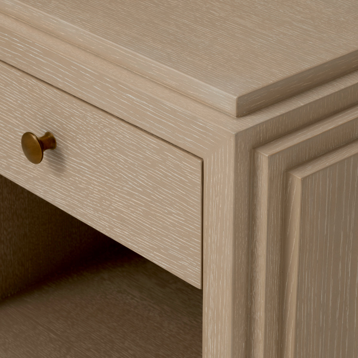 Oak Wooden Nightstand ArtDeco