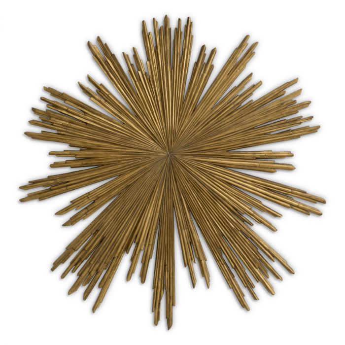Wall Object Sunburst antique gold finish