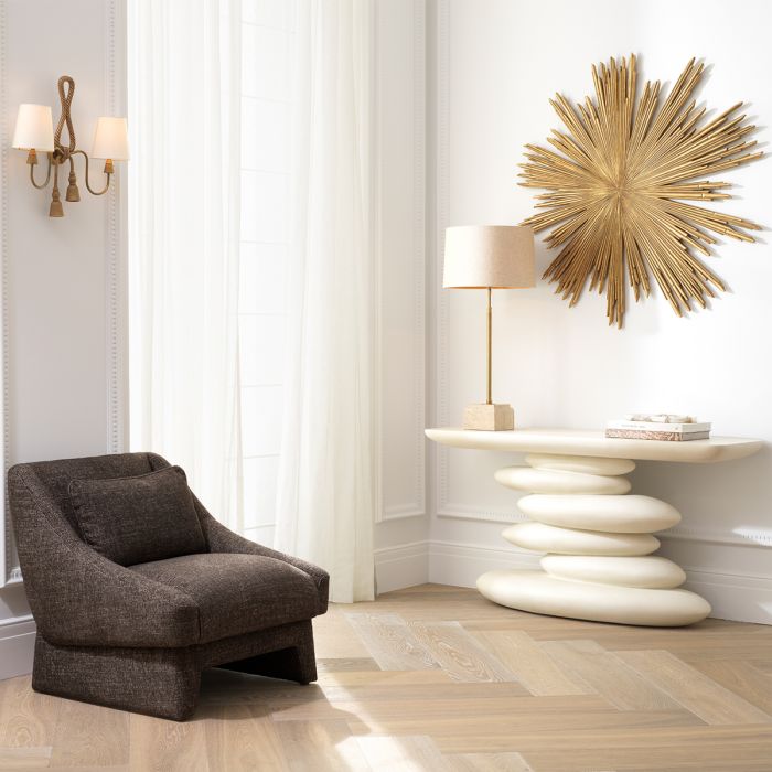 Wall Object Sunburst antique gold finish