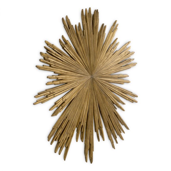 Wall Object Sunburst antique gold finish