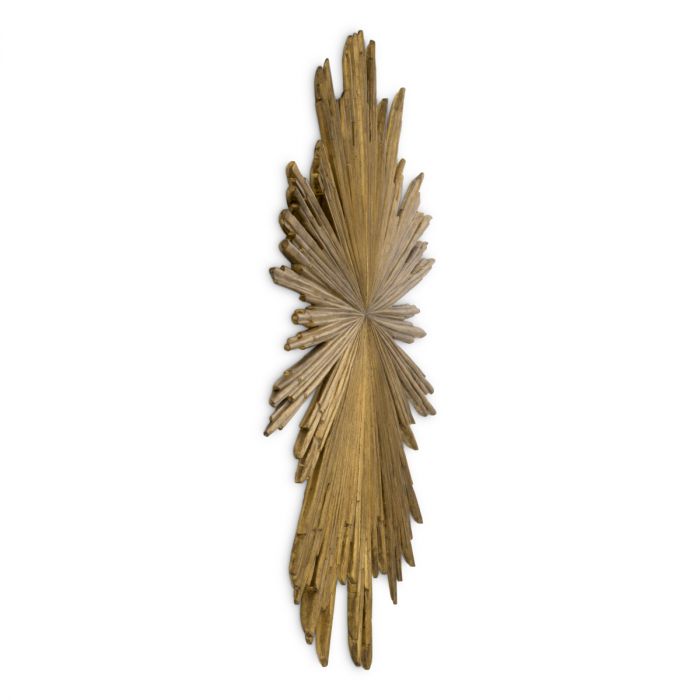 Wall Object Sunburst antique gold finish