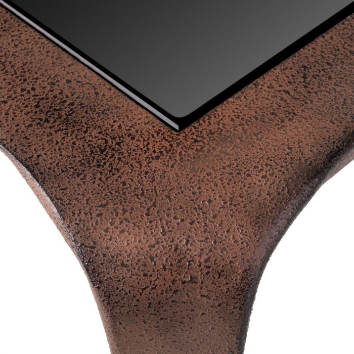 Coffee Table Quentin oxidized look black glass